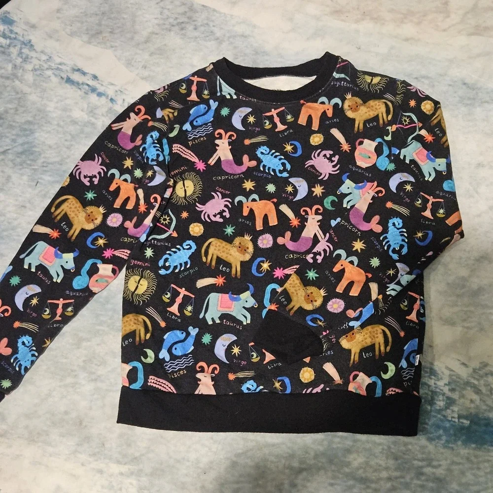 Little Sleepies Star Signs Bamboo Crewneck Sweatshirt Size 10 Zodiac Astrology